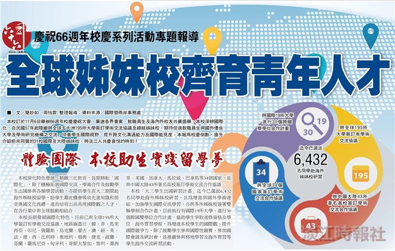 慶祝66週年校慶系列活動專題報導 全球姊妹校齊育青年人才