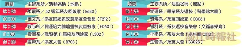 11/6 各系校慶活動 照過來