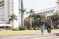 校園即景 北風與太陽較勁