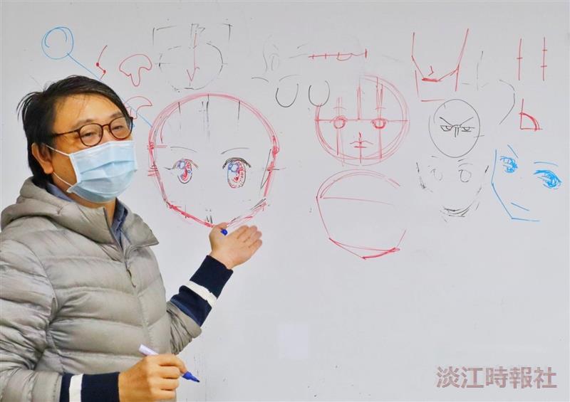 中文系圖像漫畫研究室邀請角川動漫國際教育講師湯翔麟主講「談似顏繪技巧在LINE貼圖的文創運用