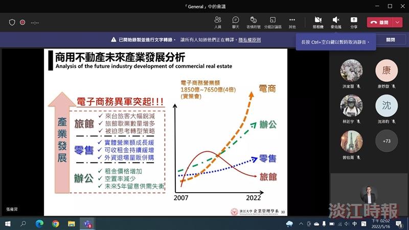 企管系邀請邱佳吉，主講「商用不動產實務」。