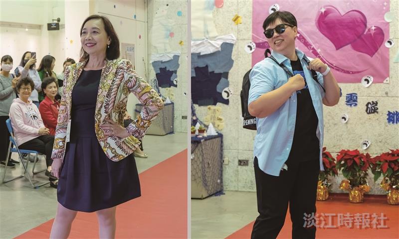 Vice President for International Affairs, Dr. Hsiao-Chuan Chen (left), and Chief Audit Executive, Dr. Yen-Ling Lin (right), serve as fashion show models.