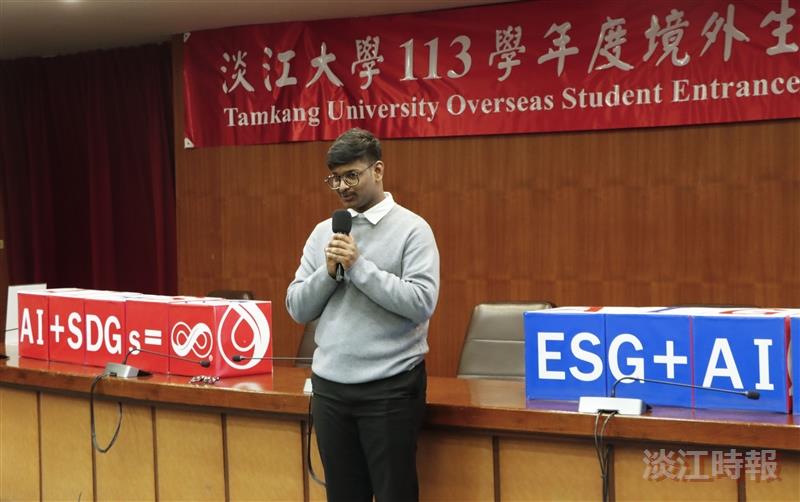 Penubarthi Guru Varun, a first-year graduate student in Mechanical and Electro-Mechanical Engineering, delivered a speech on behalf of the scholarship recipients.