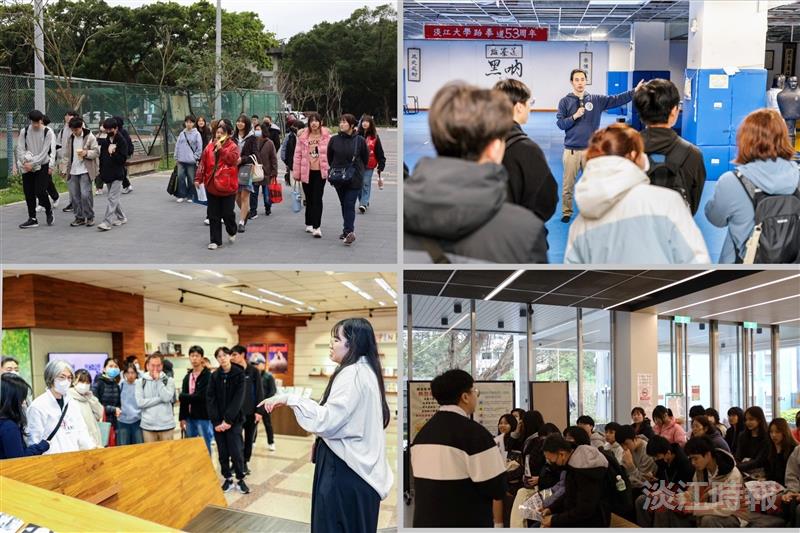 “Campus Tours” were led by student guides, taking students and parents to visit the Shao-Mo Memorial Gymnasium, the Chueh-Sheng Memorial Library, and the Sung-Tao Hall, among other campus facilities.