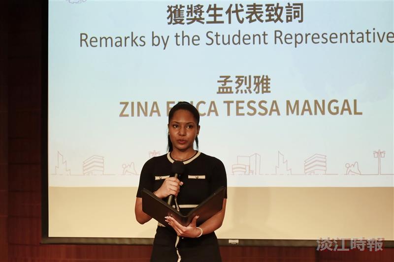 On behalf of all award recipients, student representative Zina Erica Tessa Mangal expressed sincere gratitude for the scholarship support.