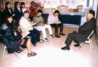 △ 上週的漫畫展，主辦單位邀洪德麟、廖文彬、林晉、傑利小子四位漫畫家現場為張校長作畫。上圖為林晉的作品，相當傳神。（記者陳竹偉攝）