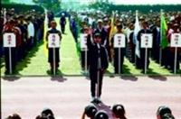 大專運動會一百釱兩百公尺短跑雙金得主英文四陳照欣代表運動員宣誓。
