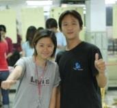 陳秋明（圖右）、趙福容當選下學年度學生會正副會長。 （攝影/練建昕）