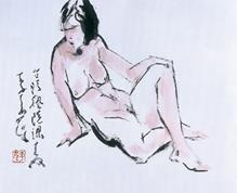 李奇茂《裸女）