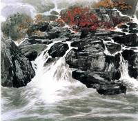 顏聖哲《紅葉秋聲山泉湧》