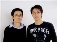 物理系李啟正（右）和電機系鄭吉泰（左）獲得國科會「千里馬專案」補助，取得赴美、加研究機構進修的機會。（圖/記者邱湘媛）