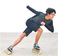 資工四曾翊銘 溜冰彈簧腿 跨田賽奪冠