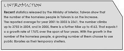 前言：台灣遊民人數節節升高。