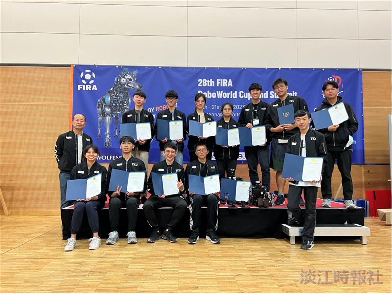 淡江機器人再次稱霸世界  2023 FIRA Cup電機系團隊獲12金7銀  歷來最佳
