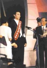 大傳三李光第獲選第十屆中華民國大學先生，從容不迫地發表得獎感言。（向雲暉攝）